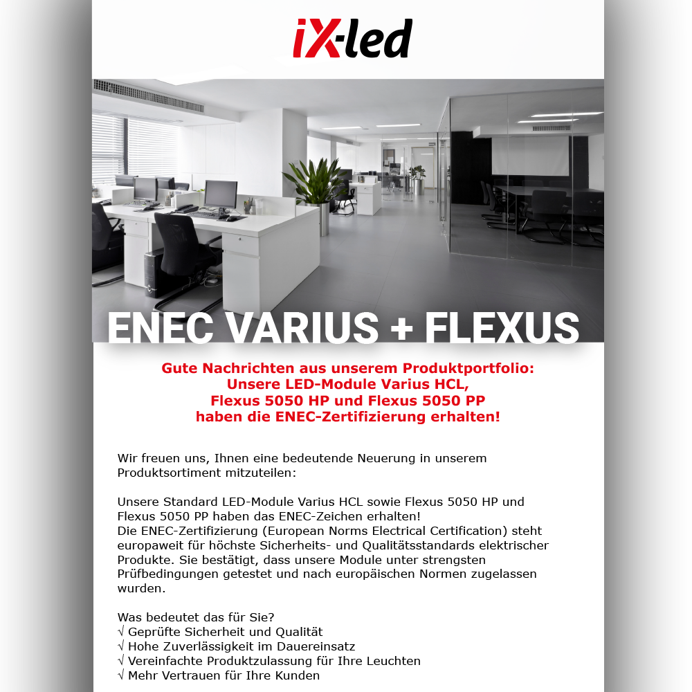 Newsletter Vorschau: ENEC Varius HCL und Flexus 5050 HP und PP August 2025