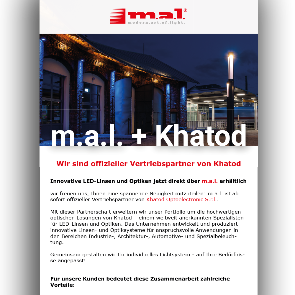 Newsletter Vorschau: m.a.l. Distribution Khatod - Juli 2026