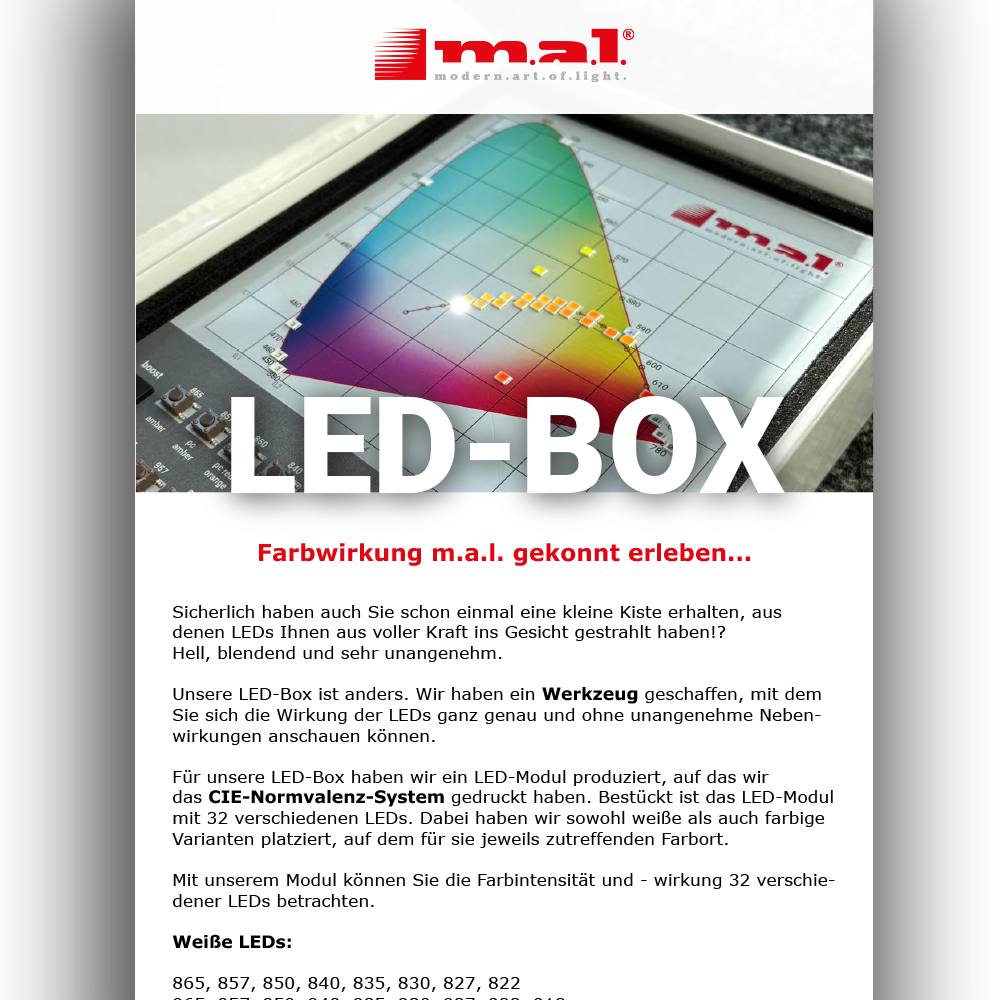 Newsletter Vorschau: m.a.l. LED-Box - Mai 2026